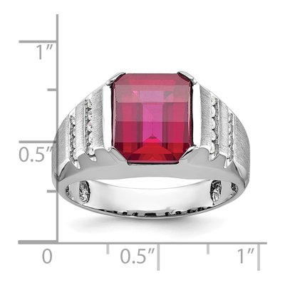Men's 14K White Gold Ruby Diamond Ring Mounting – view 4