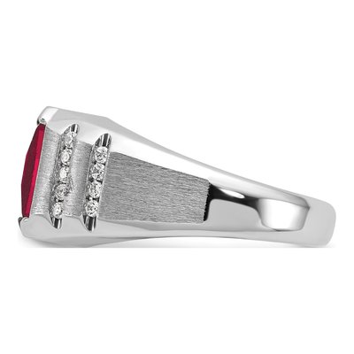 Men's 14K White Gold Ruby Diamond Ring Mounting – view 6