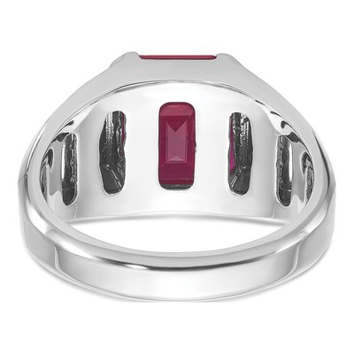 Men's 14K White Gold Ruby Diamond Ring Mounting – view 8