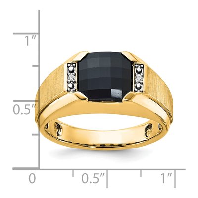 Men's 10K Yellow Gold Holds Octagon Diamonds Ring Mounting – view 2