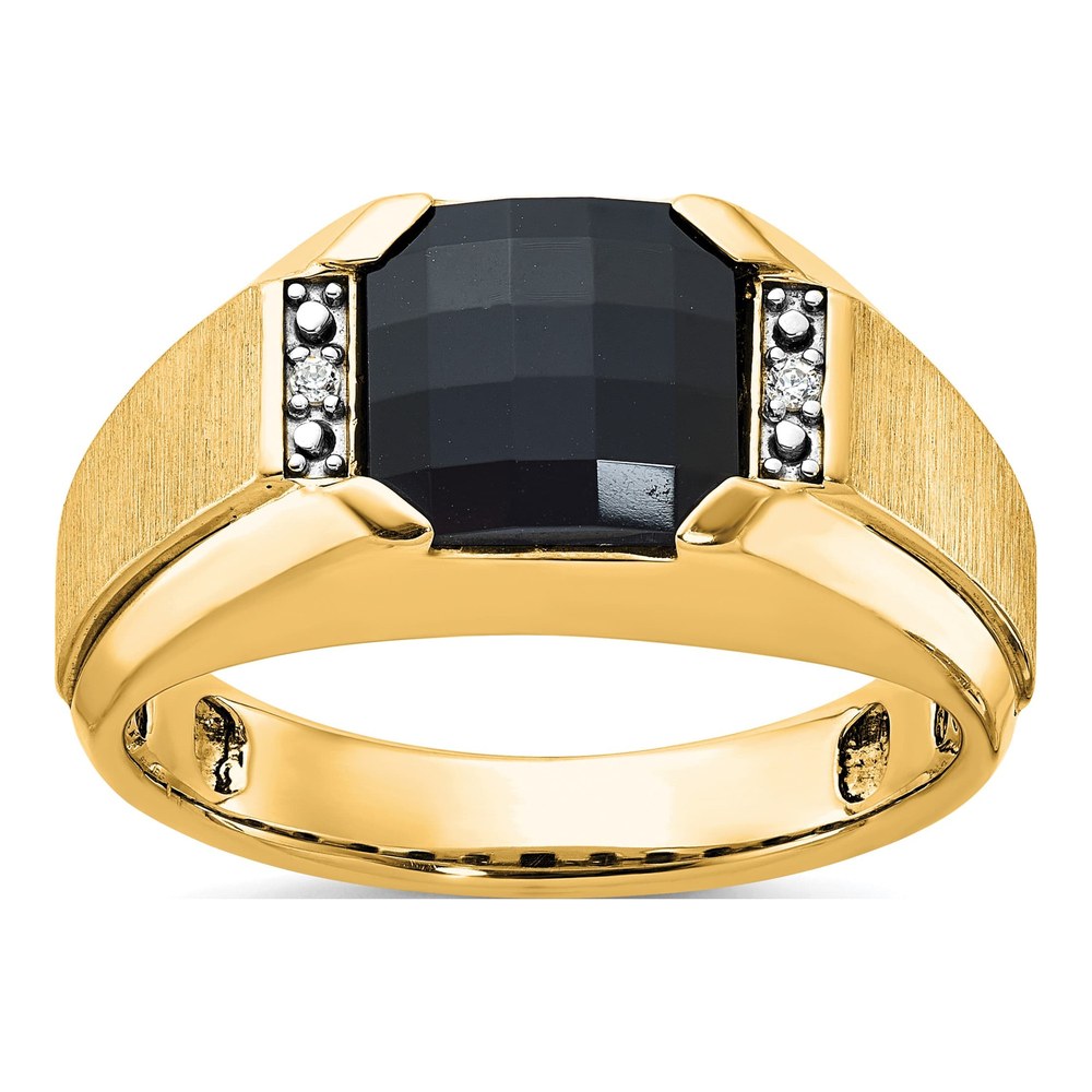 Men's 10K Yellow Gold Holds Octagon Diamonds Ring Mounting