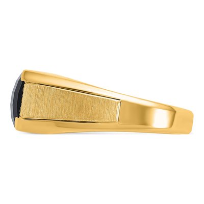 Men's 10K Yellow Gold Onyx & Diamond Ring – view 3