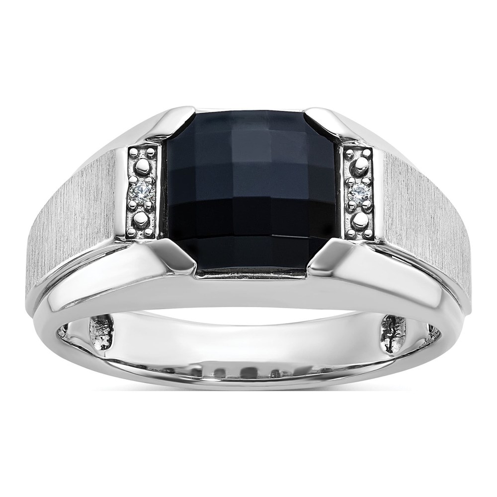 Men's 14K White Gold Gemstone Ring Mounting