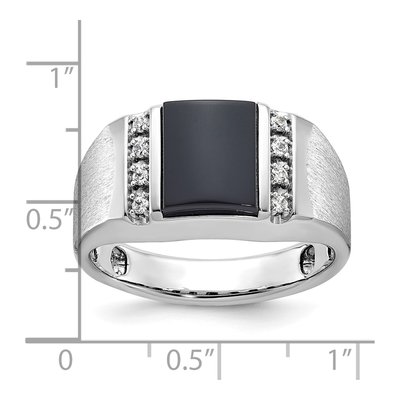 Men's 10K White Gold Onyx Diamond Ring Mounting – view 2