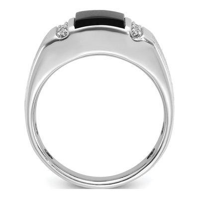Men's 14K White Gold Onyx Diamond Ring Mounting – view 2