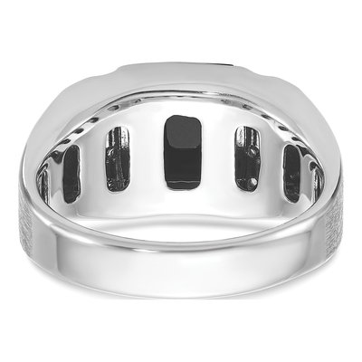 Men's 14K White Gold Onyx Diamond Ring Mounting – view 6