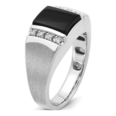 Men's 14K White Gold Onyx Diamond Ring Mounting – view 7