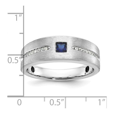 Men's 14K White Gold Sapphire Diamond Ring Mounting – view 3