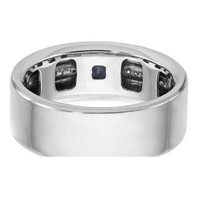 Men's 14K White Gold Sapphire Diamond Ring Mounting – view 7