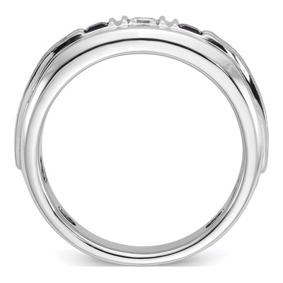 Men's 14K White Gold Sapphire Diamond Ring Mounting – view 2