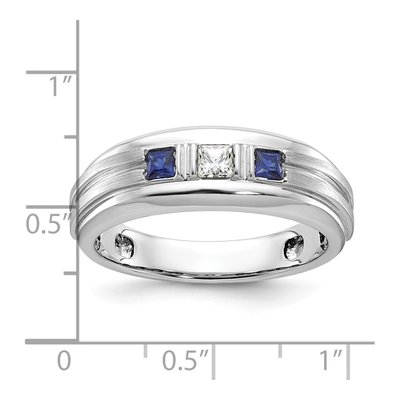 Men's 14K White Gold Sapphire Diamond Ring Mounting – view 3