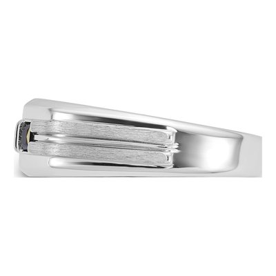 Men's 14K White Gold Sapphire Diamond Ring Mounting – view 5