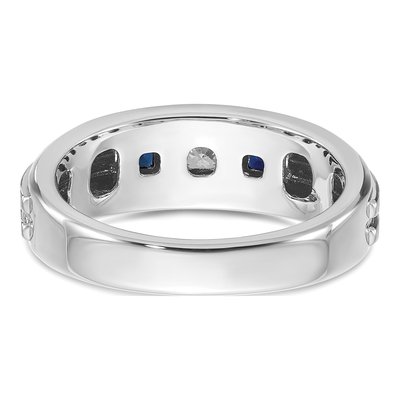 Men's 14K White Gold Sapphire Diamond Ring Mounting – view 7