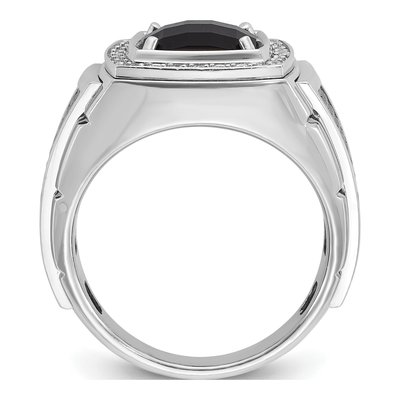 Men's 10K White Gold 0.28 ct tw Onyx Diamond Ring – view 2