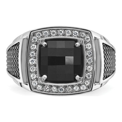 Men's 14K White Gold Cushion Ring Mounting – view 6