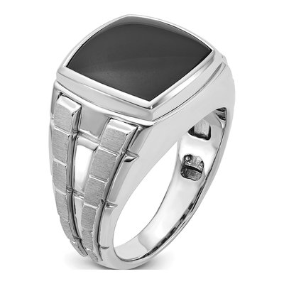 Men's 14K White Gold Onyx Ring Mounting – view 8