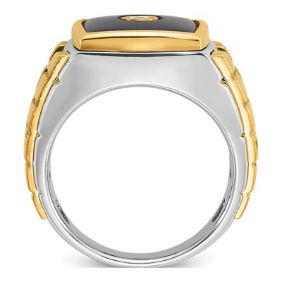 Men's 10K Two-Tone Gold Onyx Diamond Ring Mounting – view 2