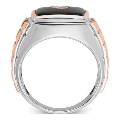 Men's 14K Two-Tone Gold Onyx Diamond Ring Mounting – view 2