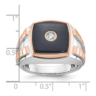 Men's 14K Two-Tone Gold Onyx Diamond Ring Mounting – view 3