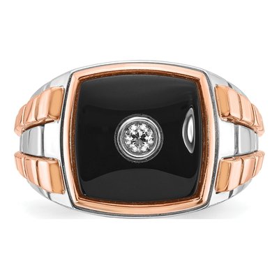 Men's 14K Two-Tone Gold Onyx Diamond Ring Mounting – view 6