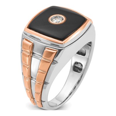 Men's 14K Two-Tone Gold Onyx Diamond Ring Mounting – view 8