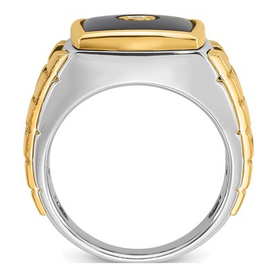 Men's 14K Two-Tone Gold Onyx Diamond Ring Mounting – view 2