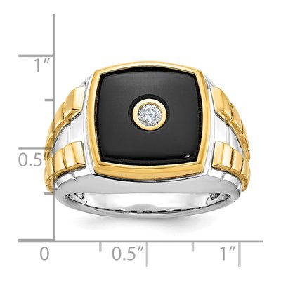 Men's 14K Two-Tone Gold Onyx Diamond Ring Mounting – view 3