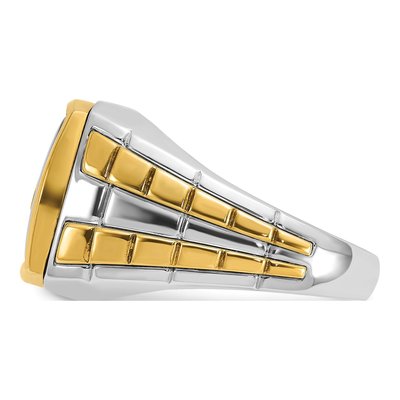 Men's 14K Two-Tone Gold Onyx Diamond Ring Mounting – view 5