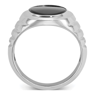 Men's 14K White Gold Onyx Ring Mounting – view 2