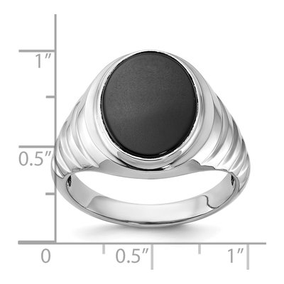 Men's 14K White Gold Onyx Ring Mounting – view 3