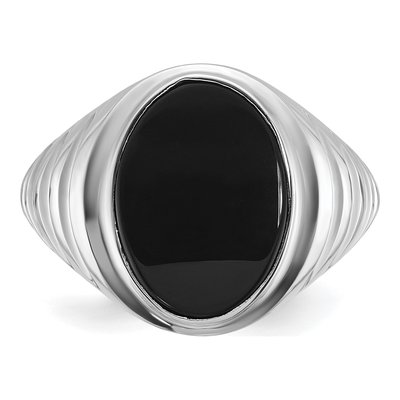 Men's 14K White Gold Onyx Ring Mounting – view 6