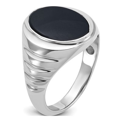Men's 14K White Gold Onyx Ring Mounting – view 8