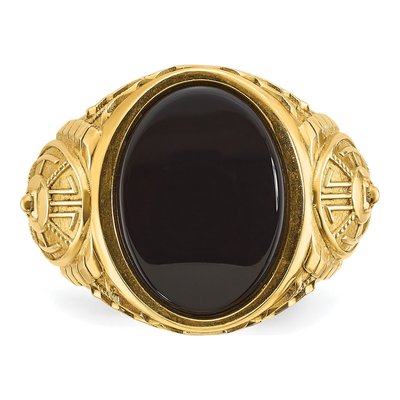 Men's 14K Yellow Gold Oval Ring Mounting – view 5