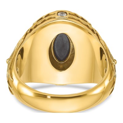 Men's 14K Yellow Gold Oval Ring Mounting – view 6