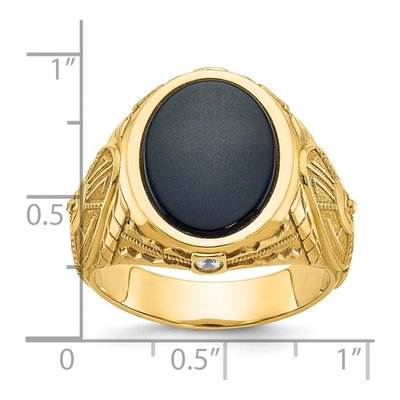 Men's 14K Yellow Gold Oval Ring Mounting – view 8