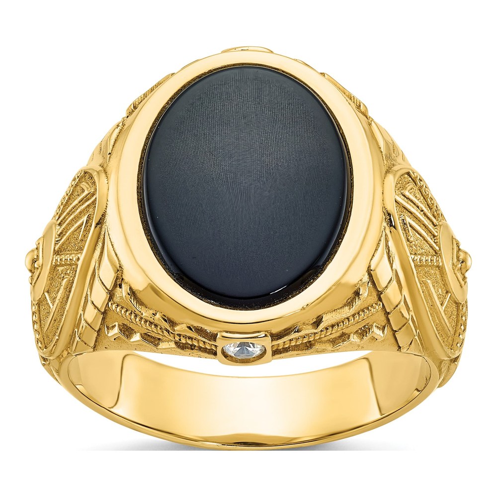 Men's 14K Yellow Gold Oval Ring Mounting