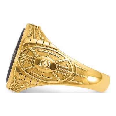 Men's 14K Yellow Gold 1/10 ct tw Onyx & Diamond Oval Ring – view 5