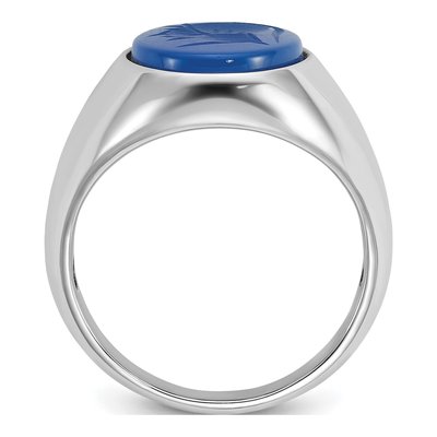 Men's 14K White Gold Blue Agate Ring – view 2