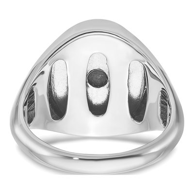 Men's 14K White Gold Blue Agate Ring – view 7