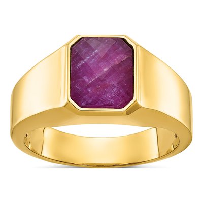 Men's 14K Yellow Gold Octagon Ring Mounting