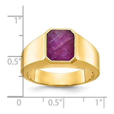 Men's 14K Yellow Gold Ruby Doublet Ring – view 3