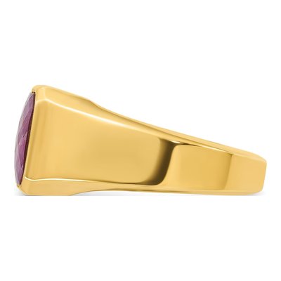 Men's 14K Yellow Gold Ruby Doublet Ring – view 5