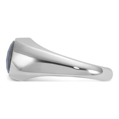 Men's 10K White Gold Lab-Created Sapphire Doublet Ring – view 3