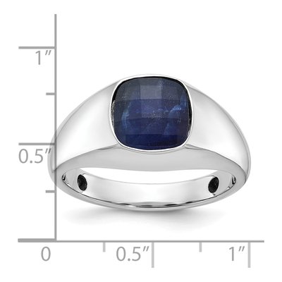Men's 10K White Gold Lab-Created Sapphire Doublet Ring – view 7