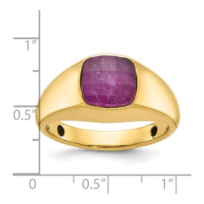 Men's 10K Yellow Gold Cushion Ring Mounting – view 2