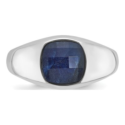 Men's 14K White Gold Sapphire Ring Mounting – view 6