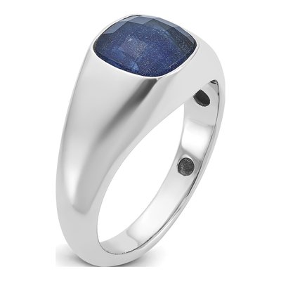 Men's 14K White Gold Sapphire Ring Mounting – view 8
