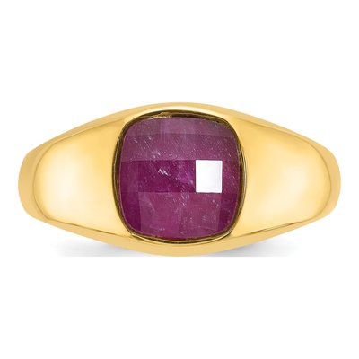 Men's 14K Yellow Gold Ruby Ring Mounting – view 6