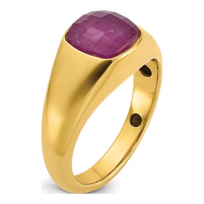 Men's 14K Yellow Gold Ruby Ring Mounting – view 8