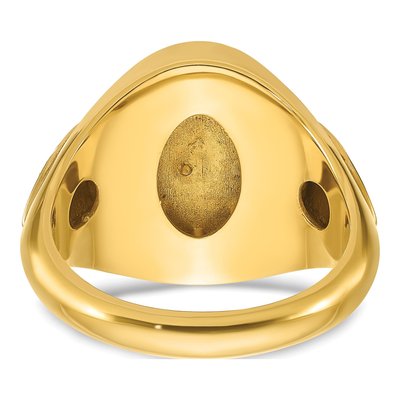 Men's 10K Two-Tone Gold Blue Agate Soldier Ring – view 5